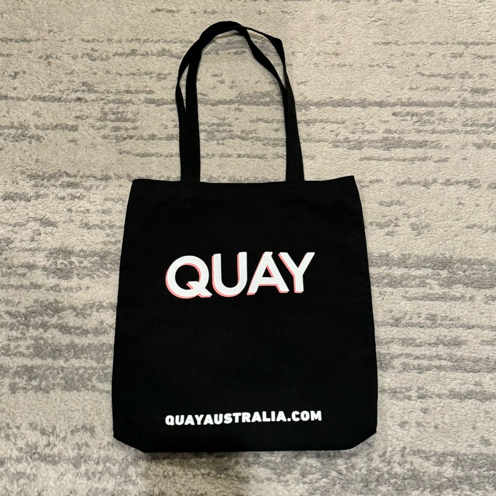 Quay Australia Love Your Selfie Black Canvas Tote Bag